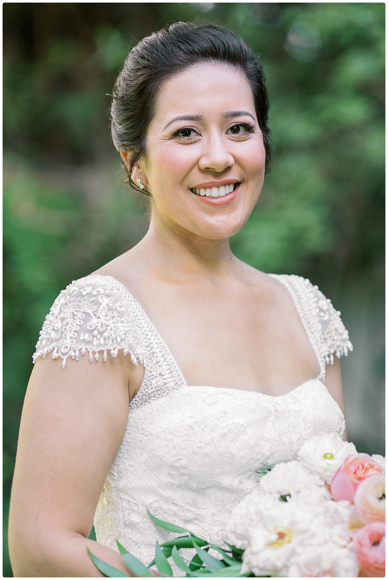 Close up portrait of bride by San Luis Obispo Wedding Photographer-Renoda Campbell Photography