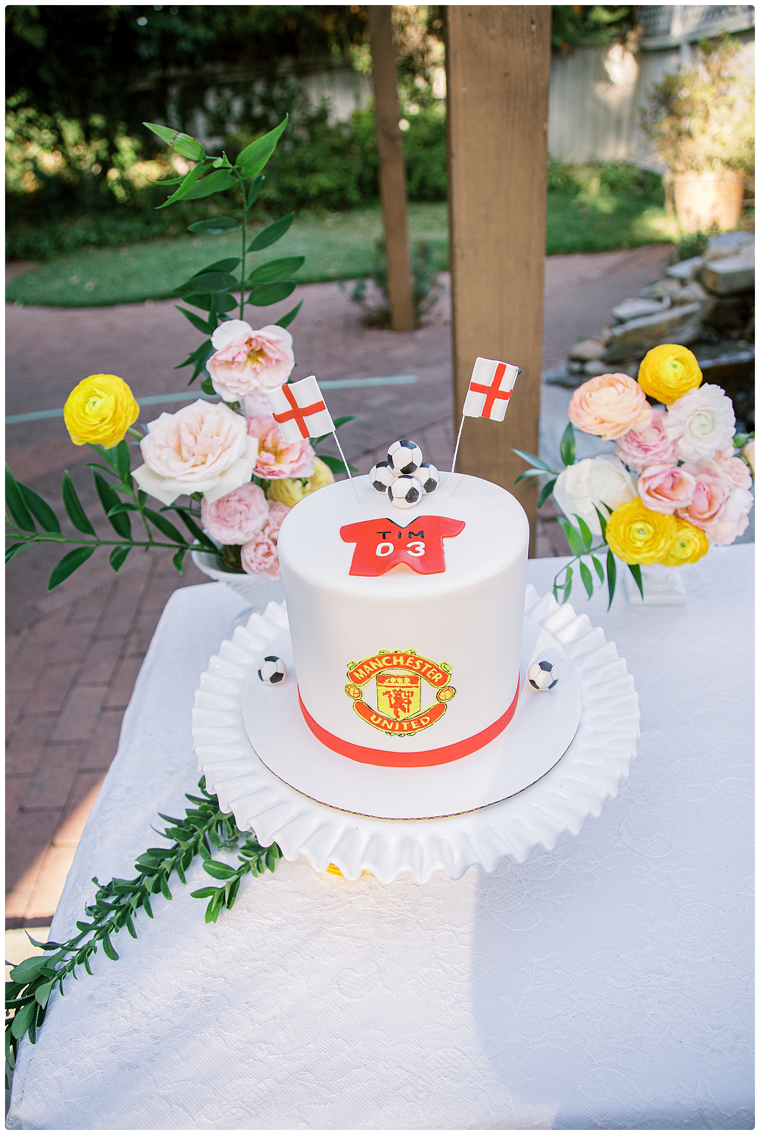 Manchester United Soccer groomsman cake by San Luis Obispo Wedding Photographer-Renoda Campbell Photography