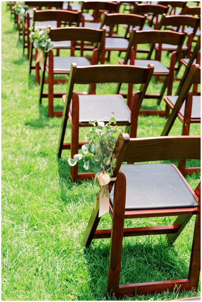 wedding chairs with florals