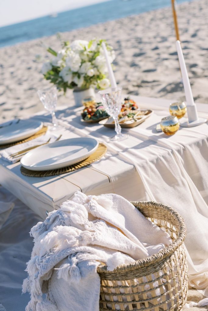 picnic setup on the beach-Renoda Campbell Photography