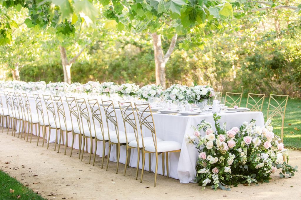 wedding reception tablescape with flowers 1